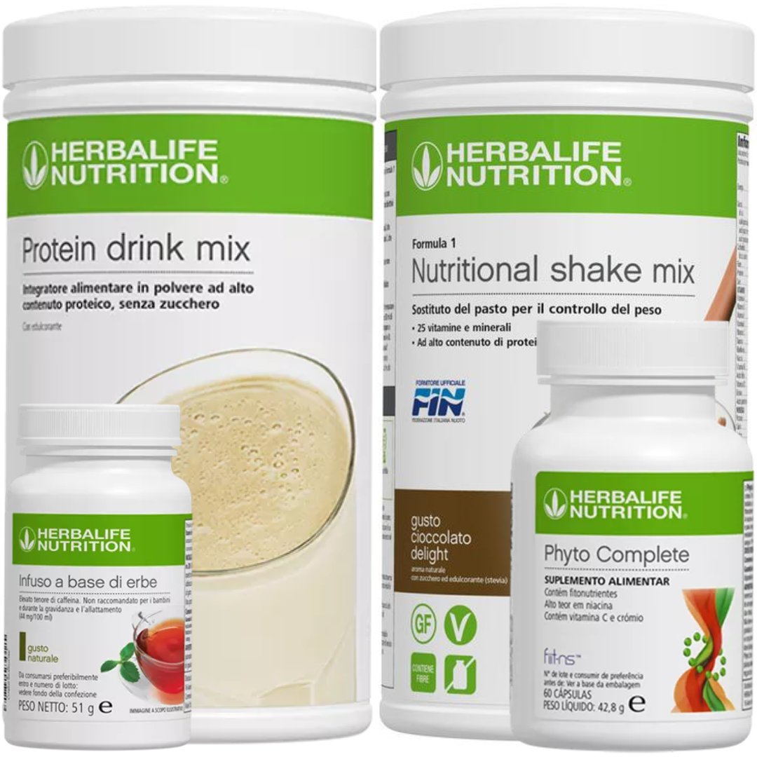 Kit Perdita Peso Pro, Programma Suggerito Herbalife, con frullato Formula 1, Infuso, Protein drink mix PDM, Phyto Complete